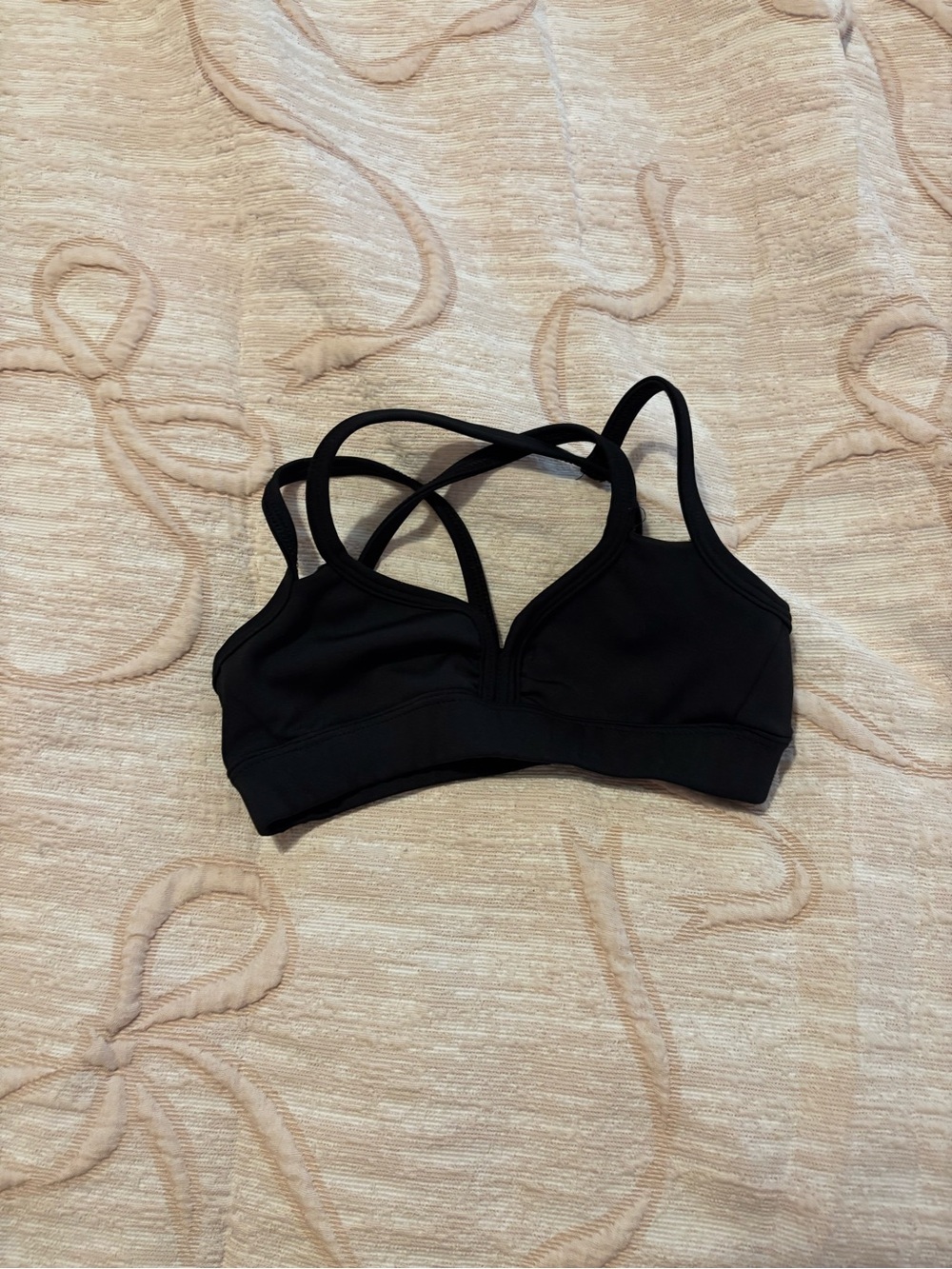Strappy Black Sports Bra with Crossback Support Five the Label